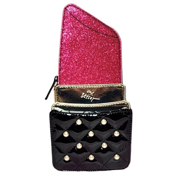 Betsey Johnson Handbags - Betsey Johnson Lipstick Glitter Crossbody- BNWT